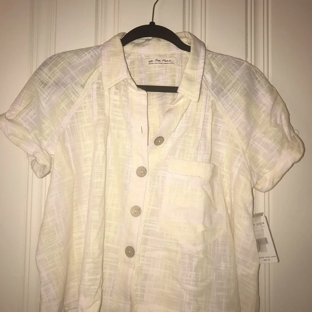 Free People Away at Sea Striped Frayed Hem Shirt - Picture 4 of 8